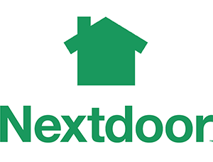 The nextdoor logo has a green house on it.