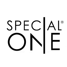 Logo per Special One, testo nero su bianco; grande