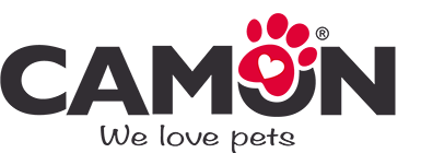 Logo CAMON con impronta di zampa e cuore. Slogan