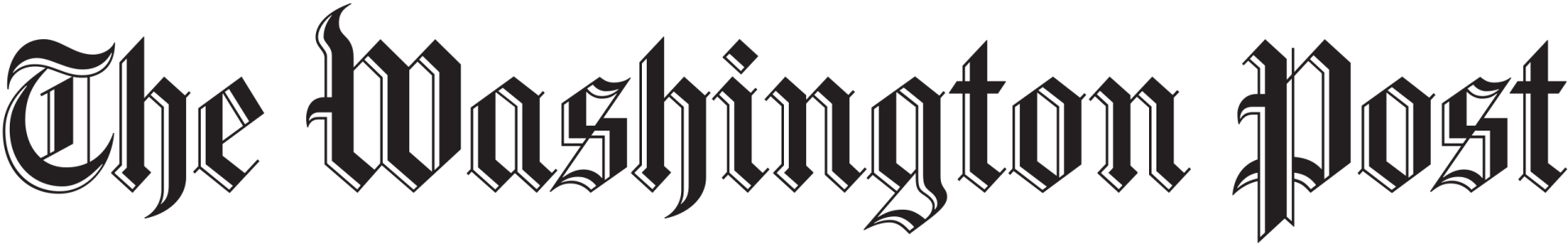 A black and white logo for the washington post