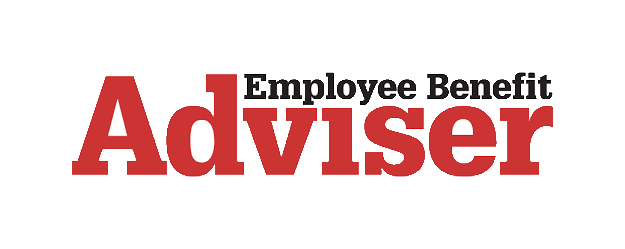 The logo for the employee benefit adviser is red and white.