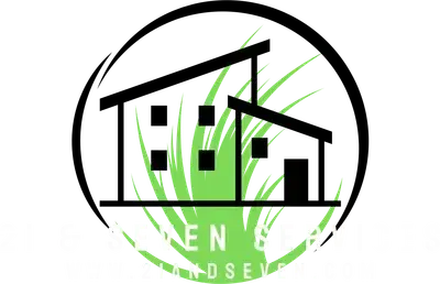 Logo: modern houses with green grass, enclosed in a black circle; company name at the bottom.