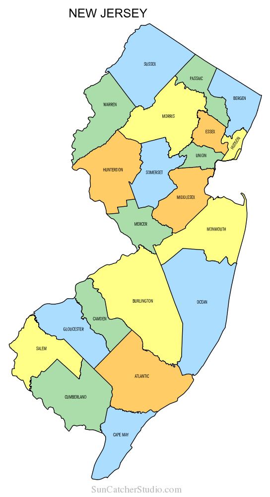 A map of the state of new jersey