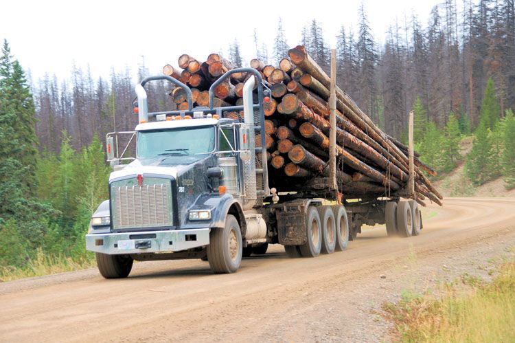 logging truck with logs
