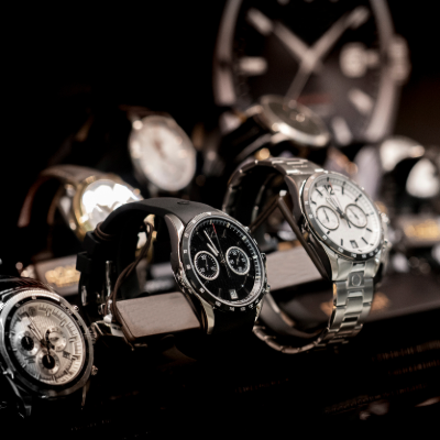 Showcase with elegant watches