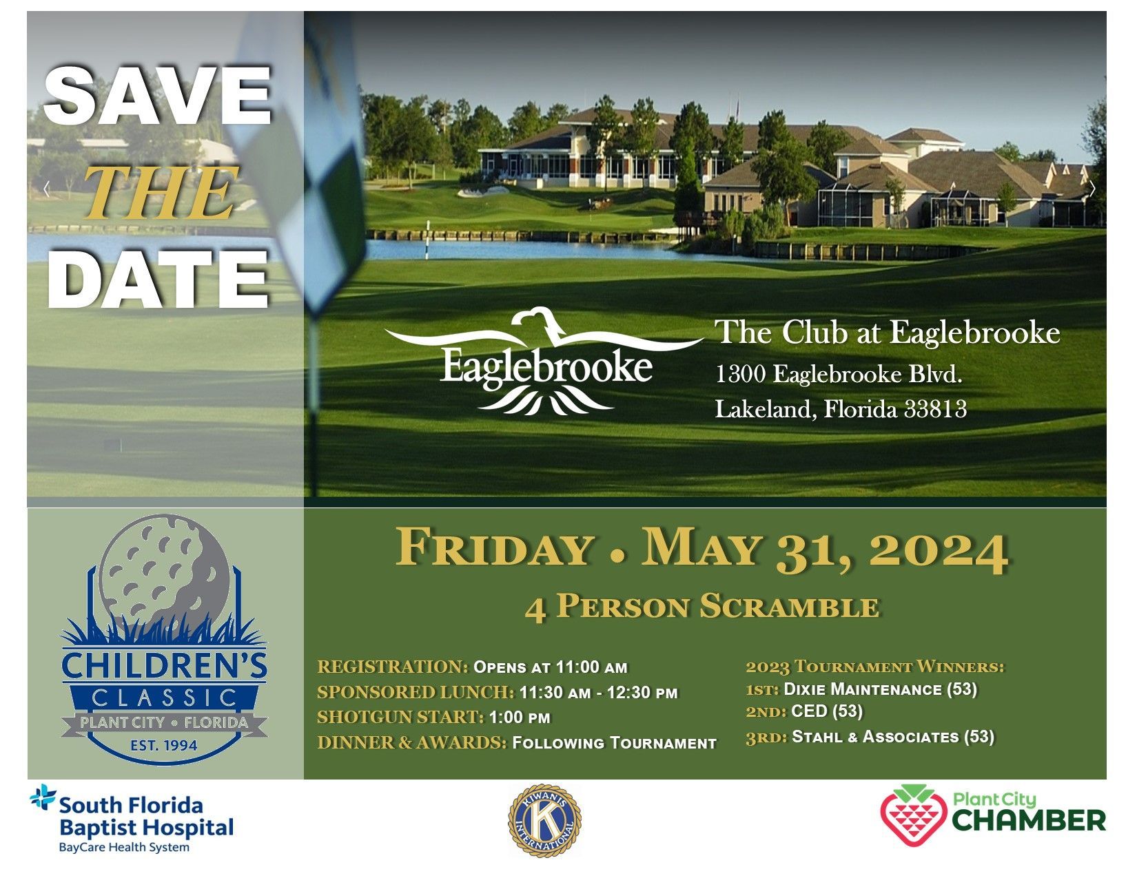 Save the Date Golf Event flyer