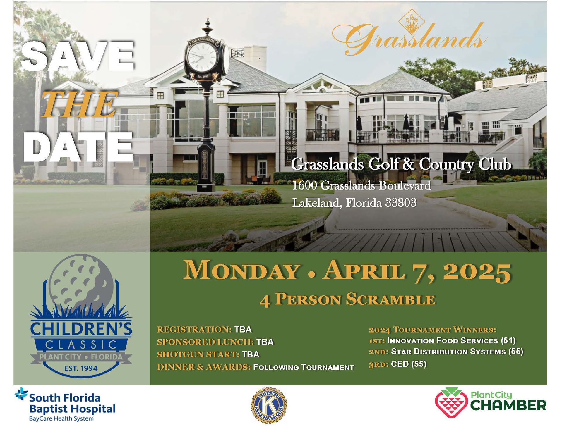 Save the Date Golf Event flyer