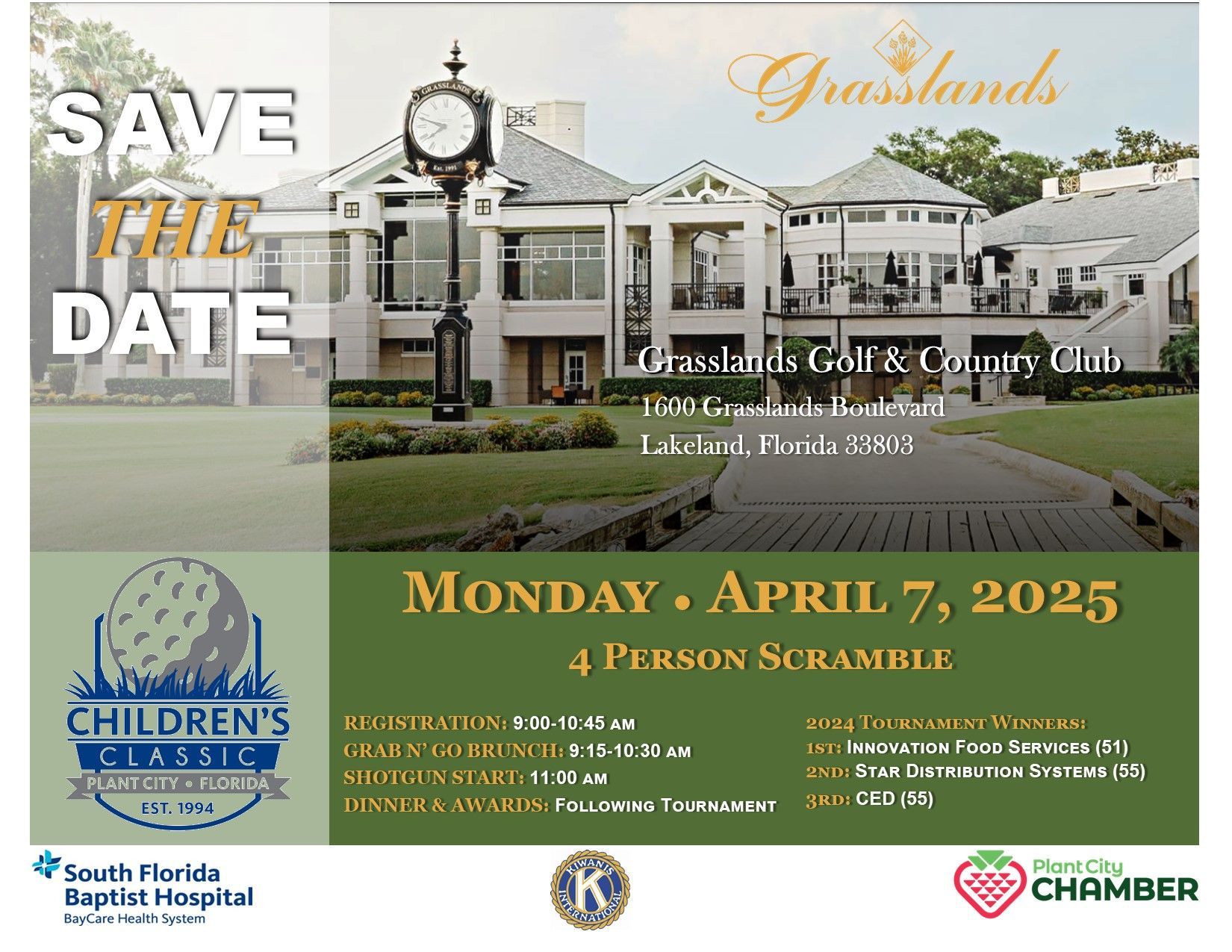 Save the Date Golf Event flyer