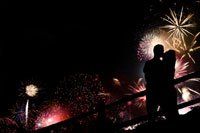 A couple watching the fireworks