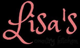 A pink and black logo for lisa 's country kitchen