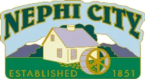 A logo for nephi city established in 1851