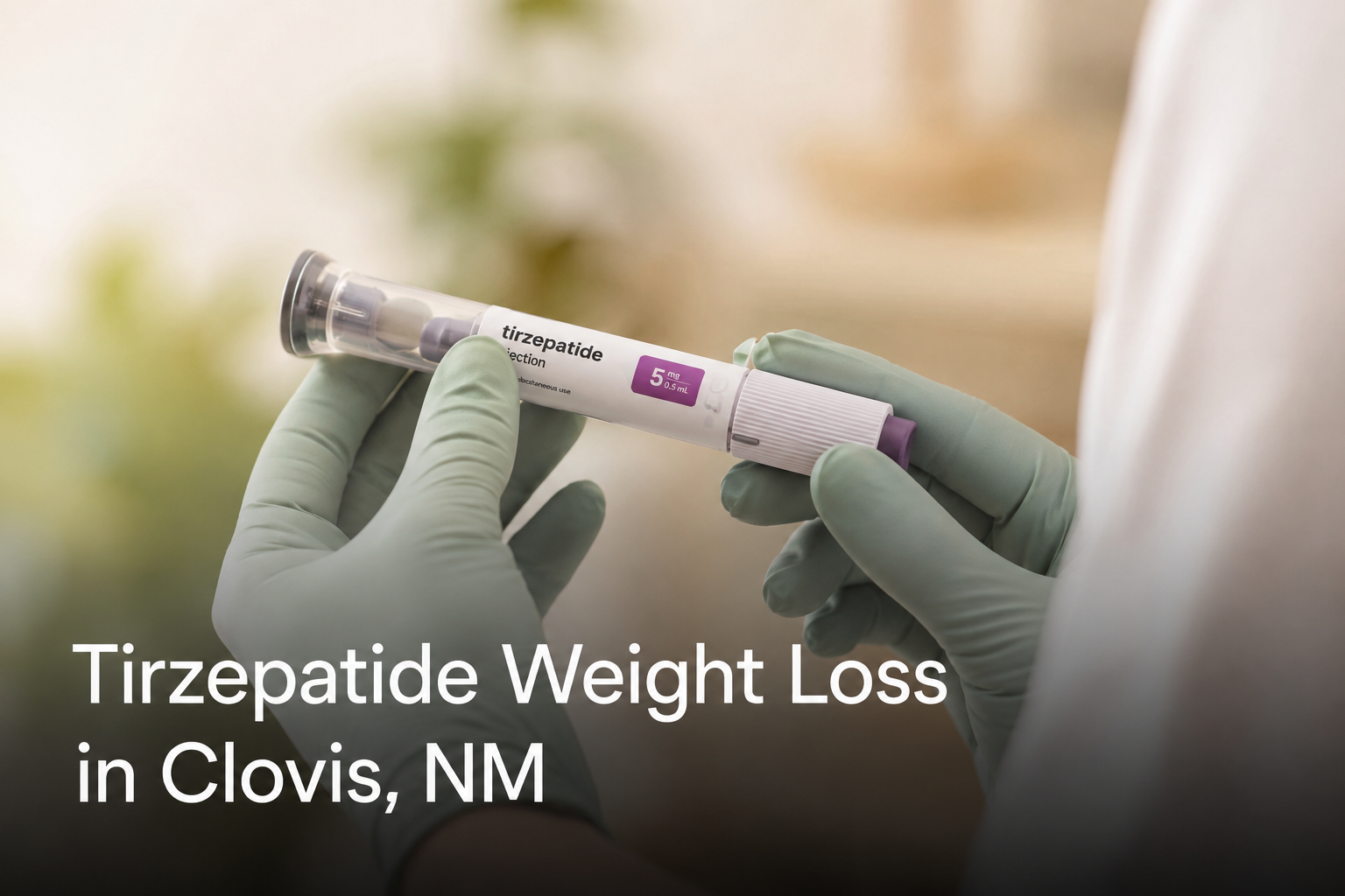 Tirzepatide weight loss injection pen representing medical weight loss program