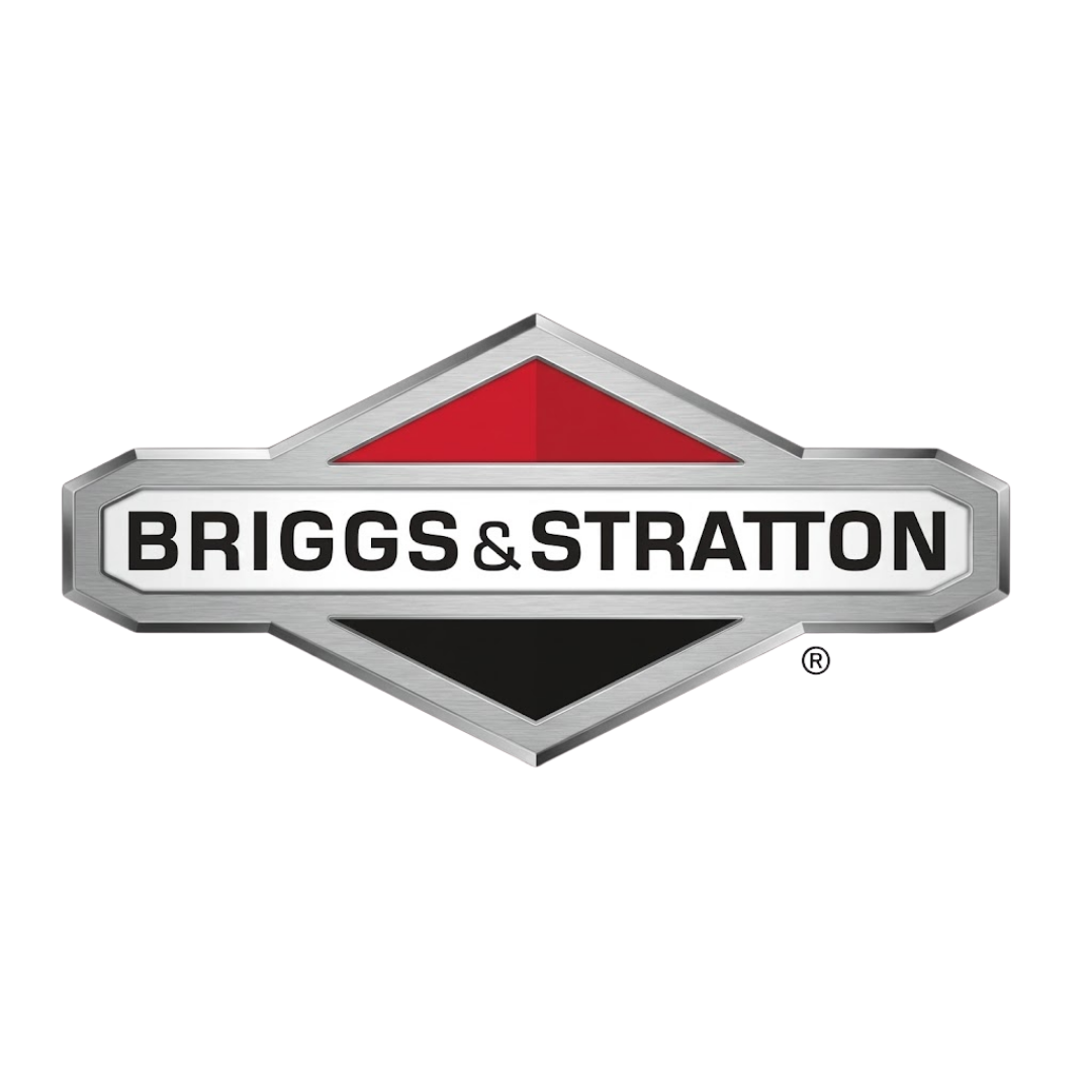 Briggs & Stratton logo in black, red, and silver on a white background