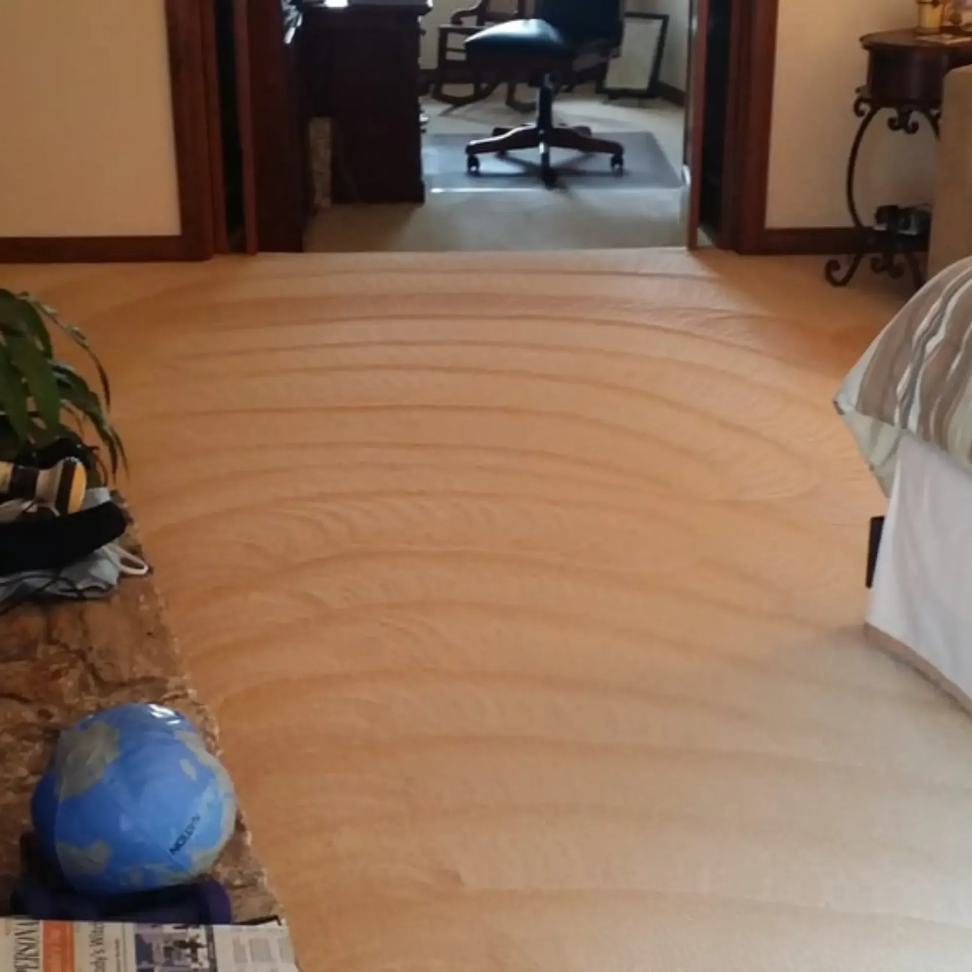Powerhouse Carpetcleaning - A globe sits on a table in a living room