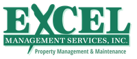 a green and white logo for excel management services inc.