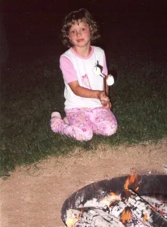 Child on Bonfire — Wilton, WI — Tunnel Trail Campground