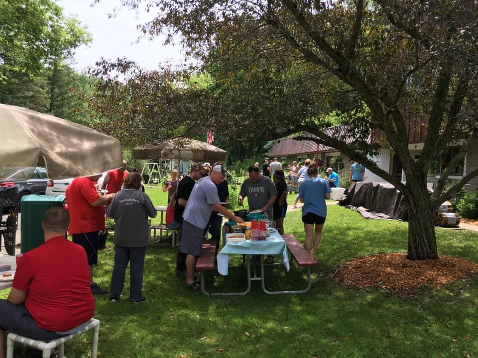People Eating on Park — Wilton, WI — Tunnel Trail Campground