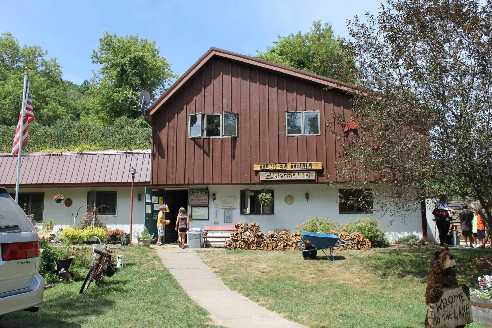Huge Cabin Exterior — Wilton, WI — Tunnel Trail Campground