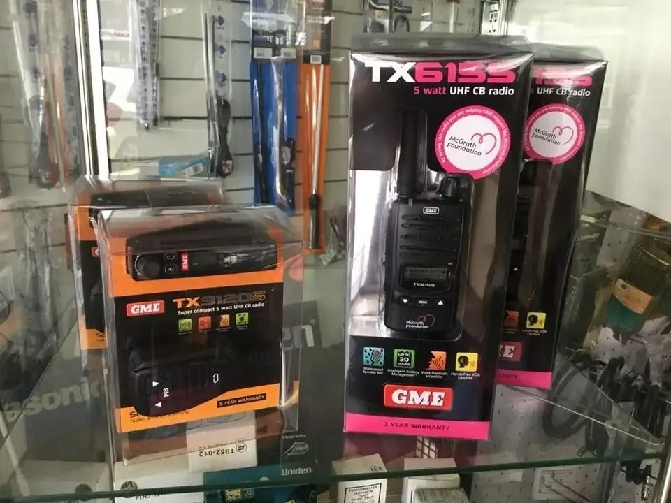 A Display Case Filled With A Variety Of Gme Products — Bradshaws Radio & TV Service In Maryborough, QLD