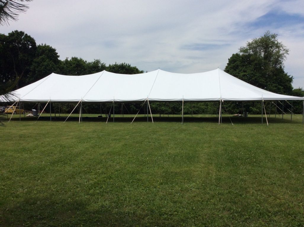 40' Wide White Pole Tent rental