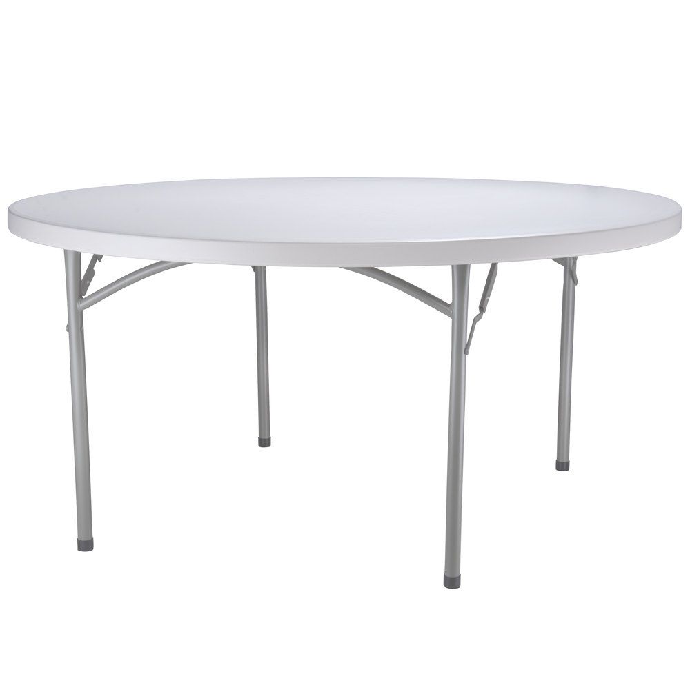 5' Round White Plastic Folding Table rental