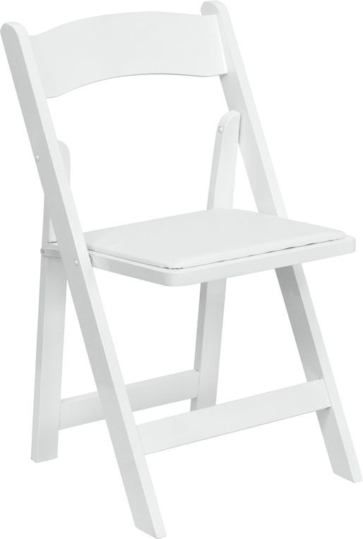 White Resin Folding Wedding Chair rental