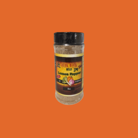Jar of Jerk Boyz Original Jerk Sauce with a brown label, and orange background.