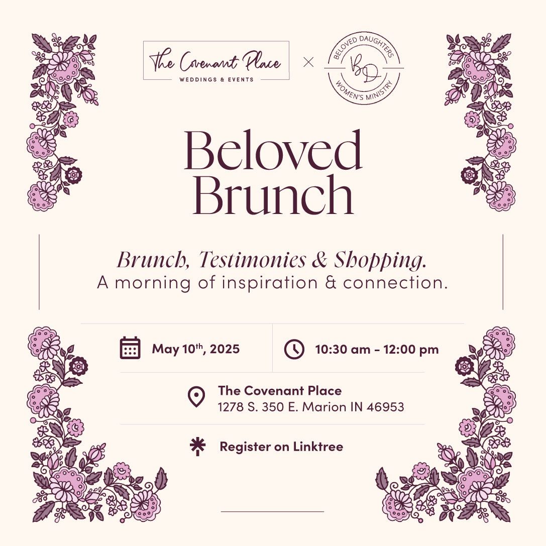 A graphic design of an event cover called Beloved Brunch.