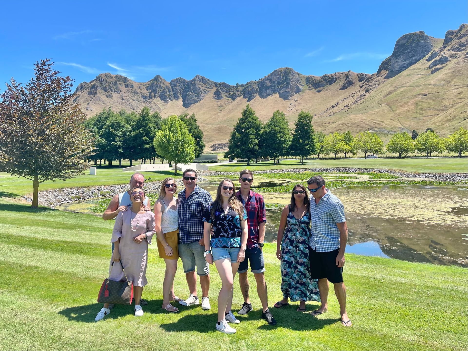 Tour group in the grounds of Craggy Range