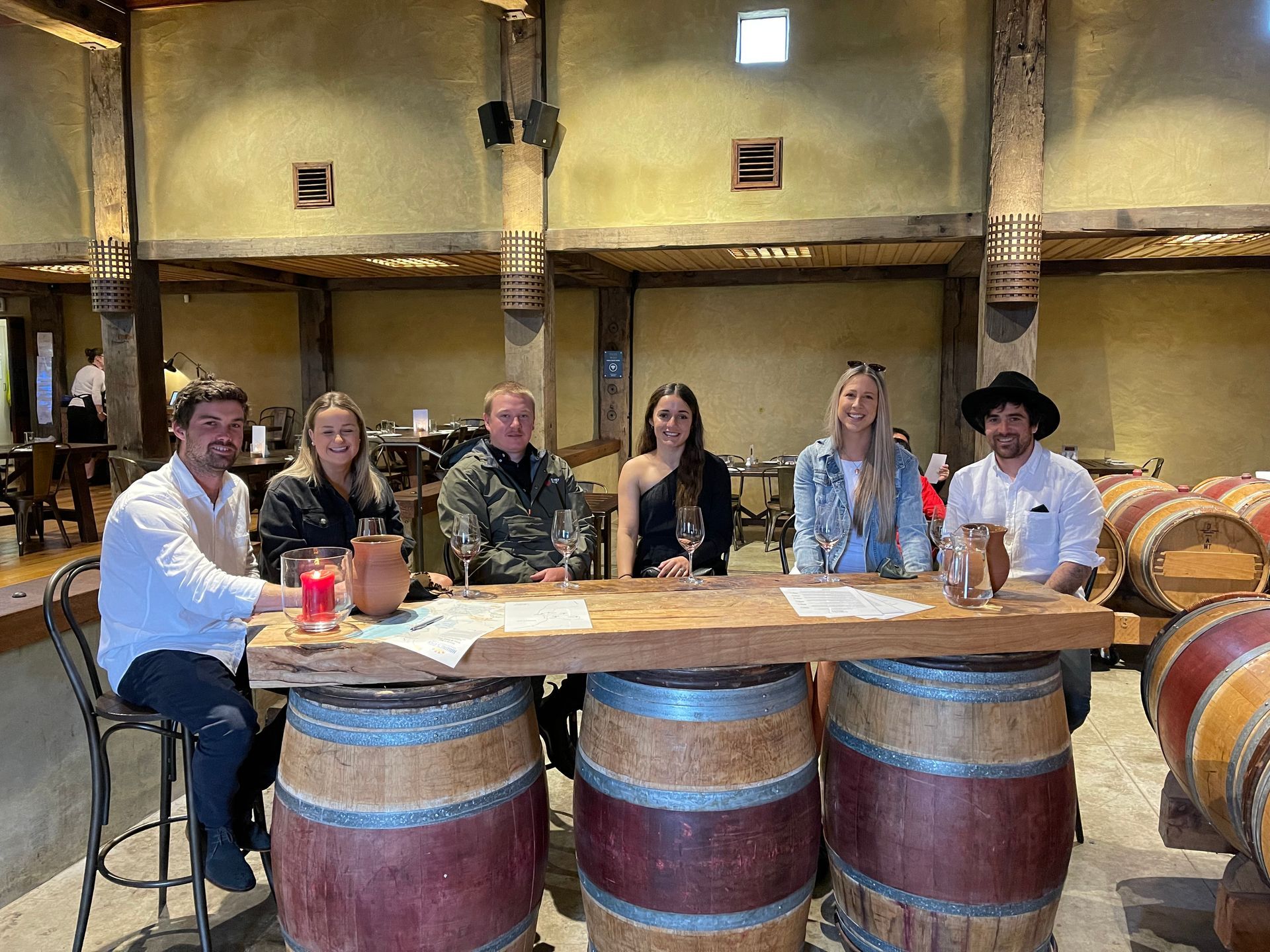 Grape Escape wine tour group tasting at Church Road winery