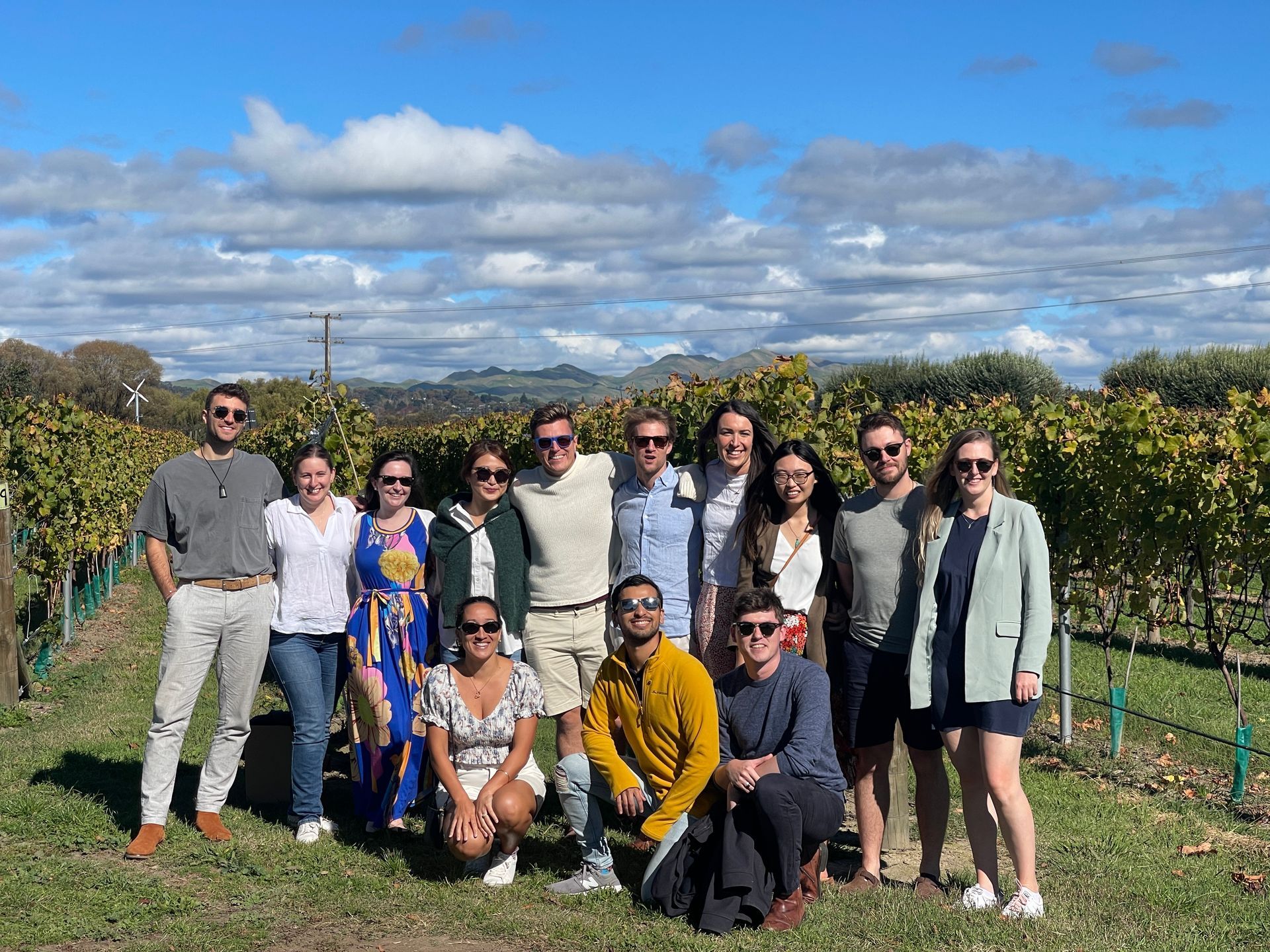 Tour group in vineyard