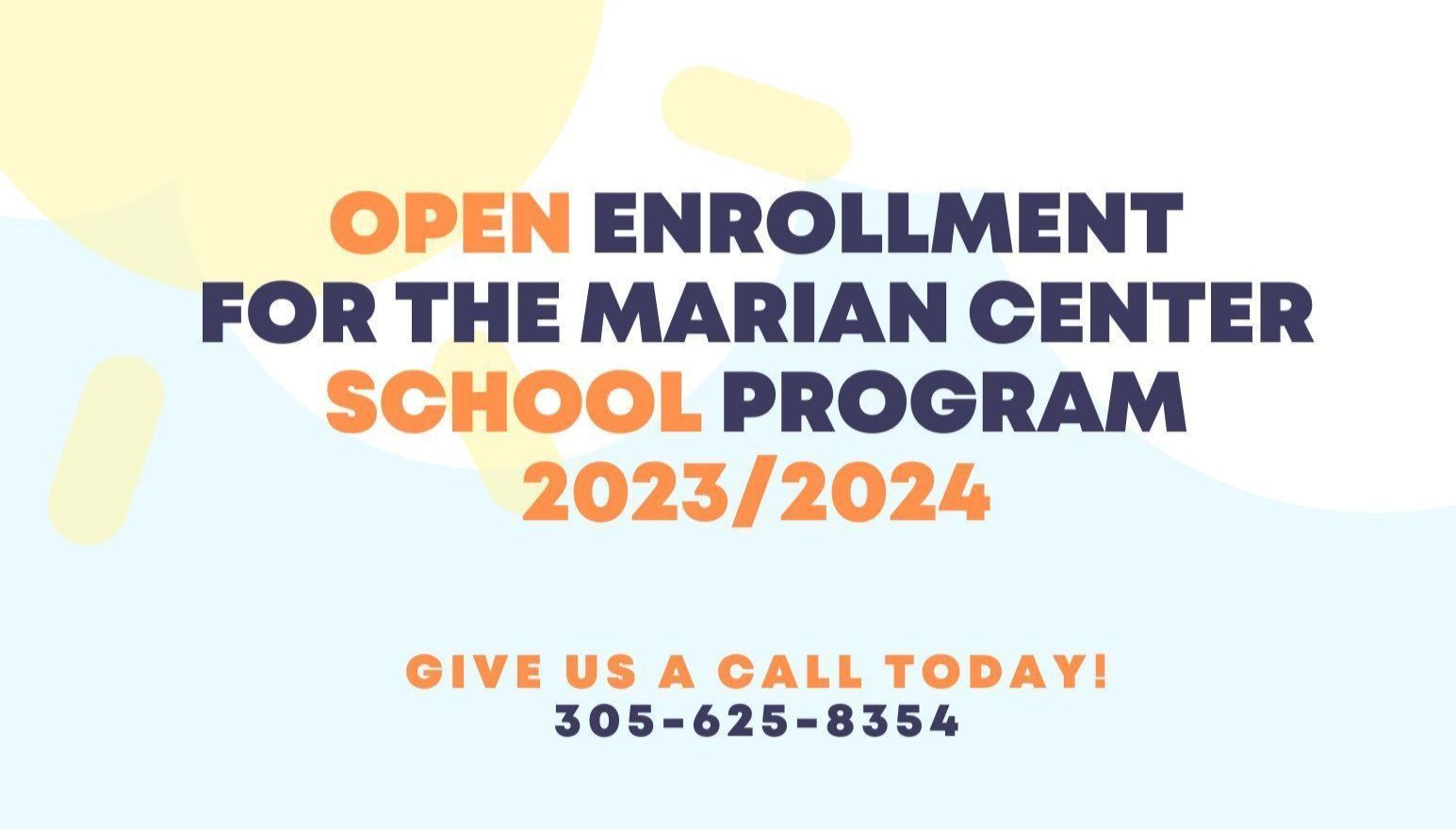 Marian Center School Open Enrollment 2023/2024