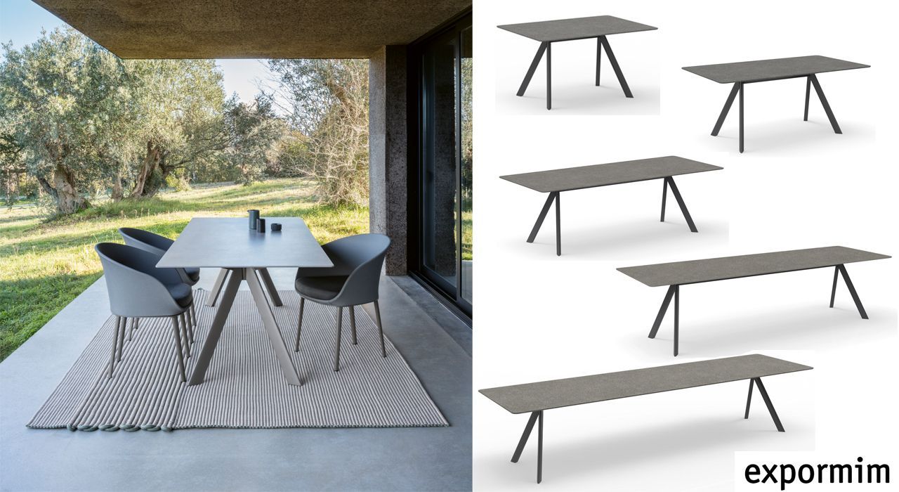 Expormim Atrivm outdoor Dining Table with HPL or Ceramic top