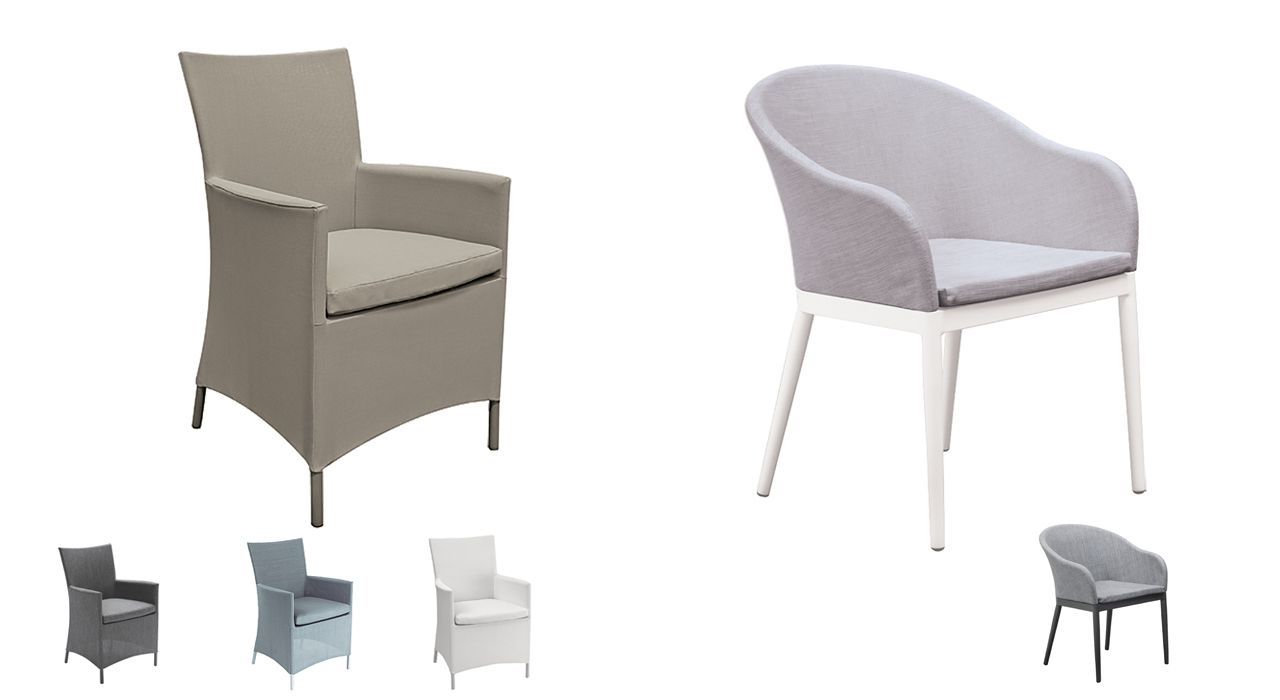 Getafe and Chili Exterior dining chairs suitable for terrace and garden dining.