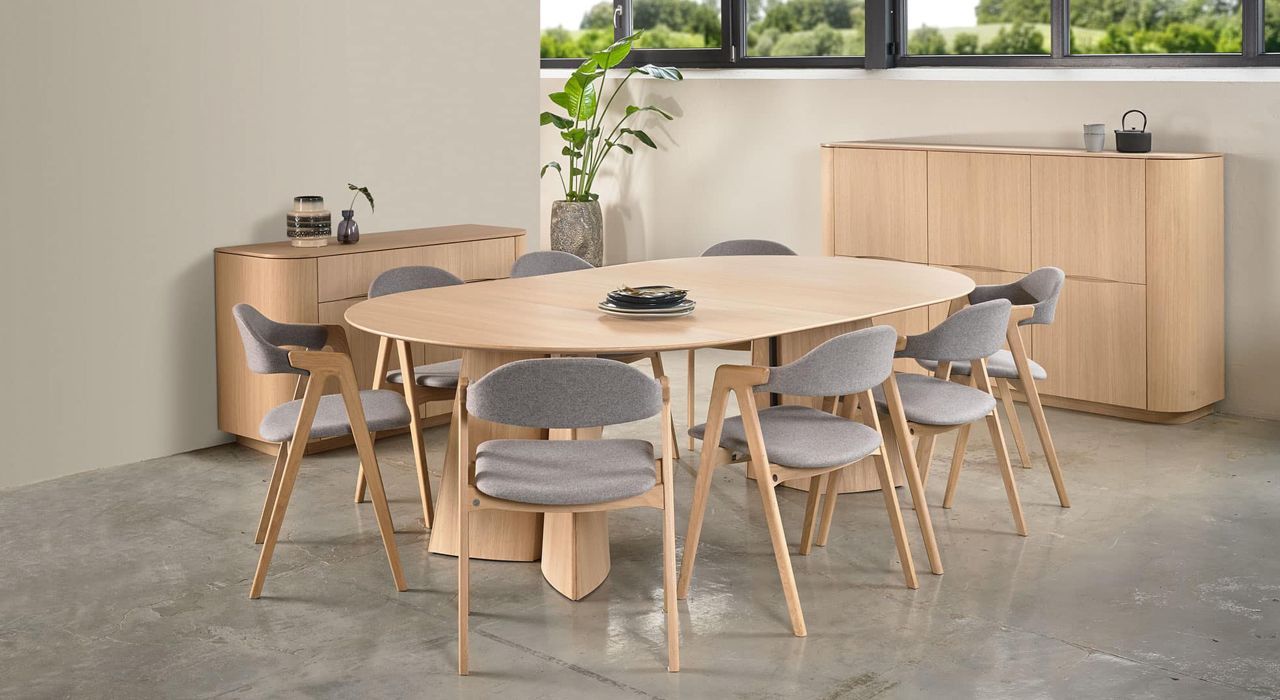 Large display of Solid wood Scandinavian furniture in Marbella and Estepona on the Costa Del Sol Spain