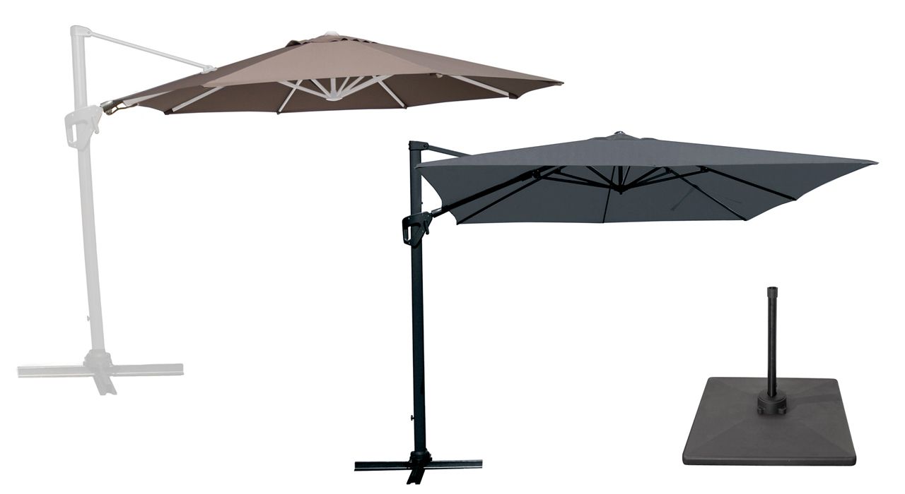 Parasols and umbrellas in Marbella and Estepona.