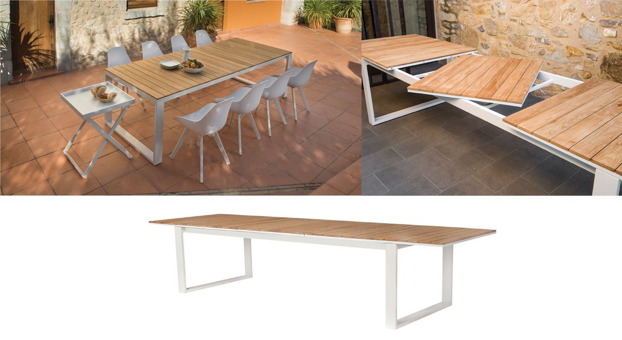 outdoor furniture in teak for terrace or patio in Marbella or estepona.