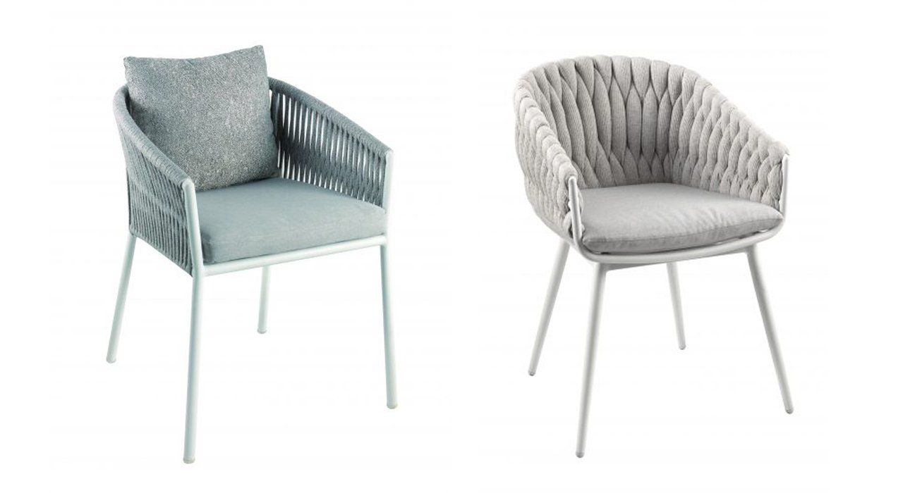 Gescova Gabon and Vigo upholstered exterior dining chairs for the terrace or garden