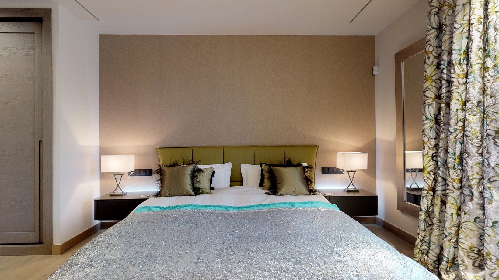 interior design project in La Zagaleta Marbella Spain - image of green bedroom 2