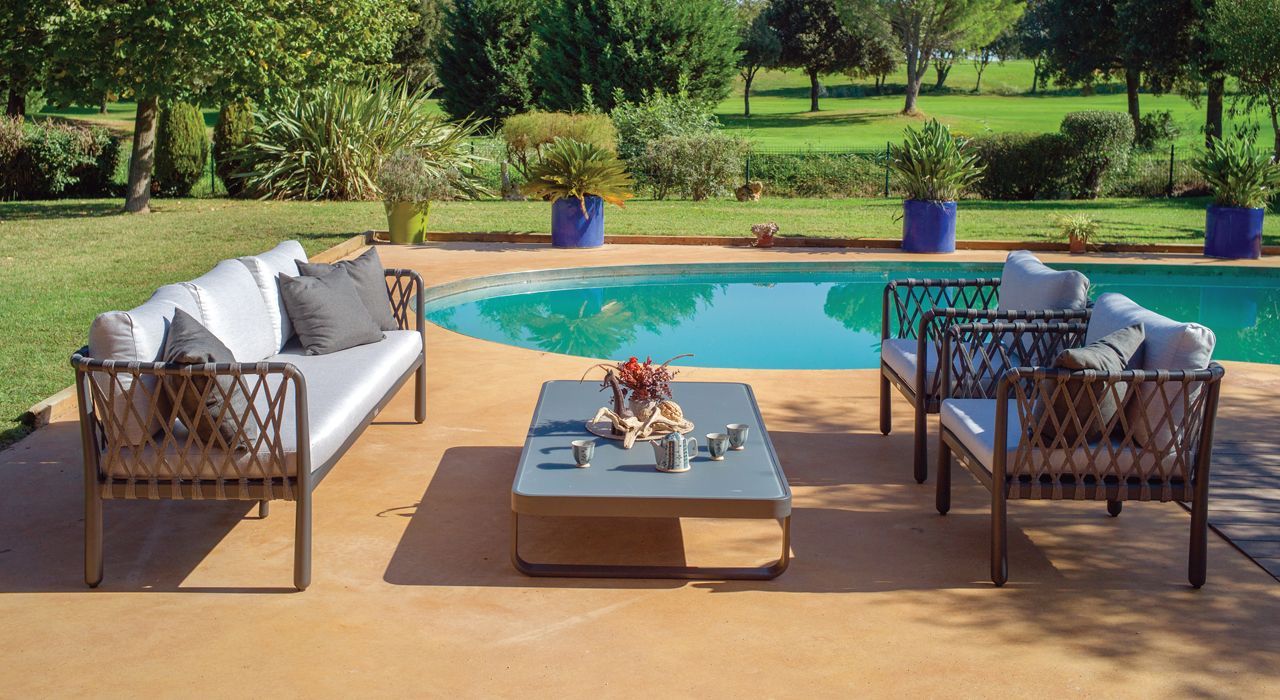 Outdoor terrace furniture in Marbella and Estepona Costa del Sol Spain.