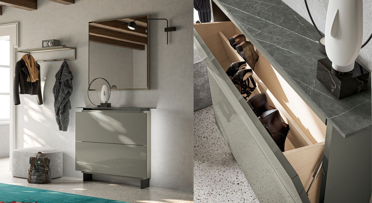 Dall Agnese Birex shoe storage furniture for hallways and entrances in Marbella and estepona.