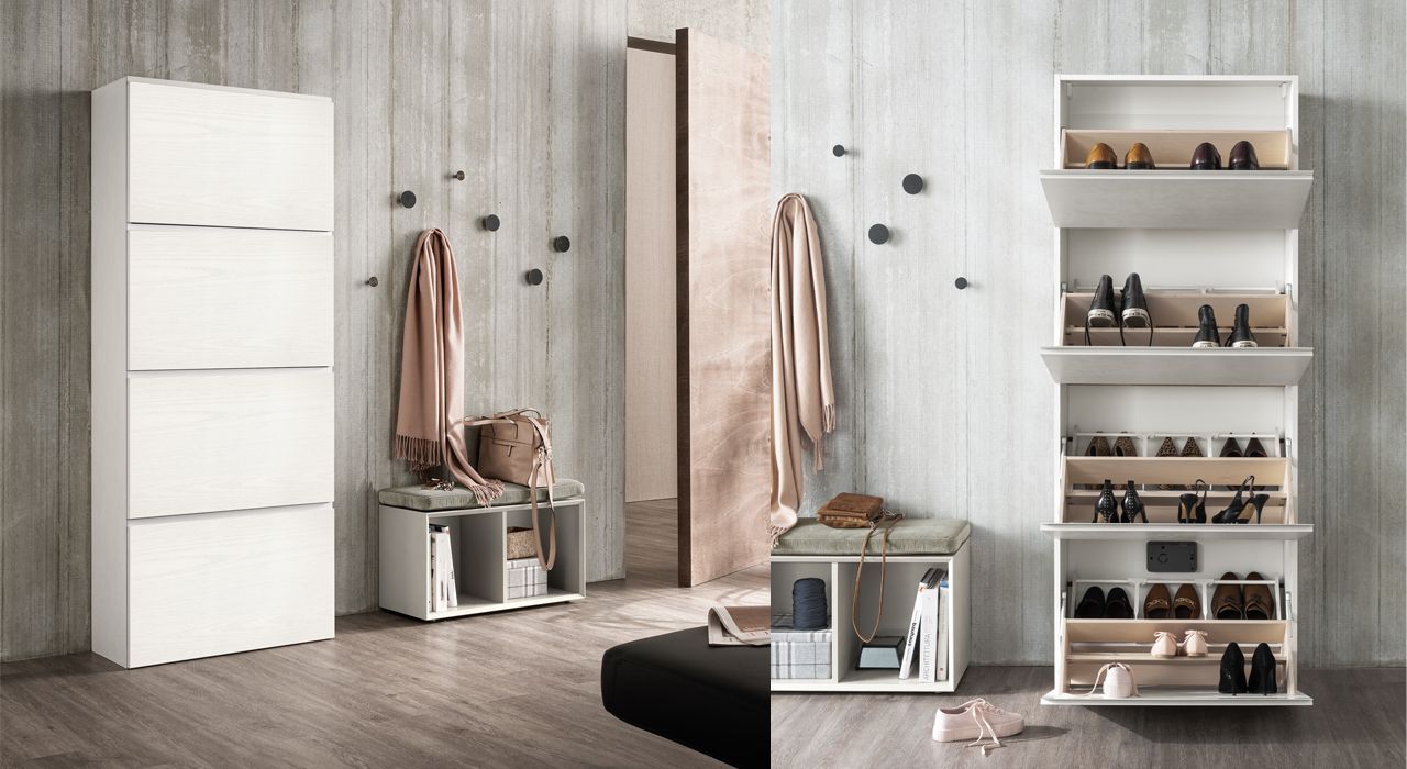 Dall Agnese Birex shoe storage furniture for hallways and entrances in Marbella and estepona.
