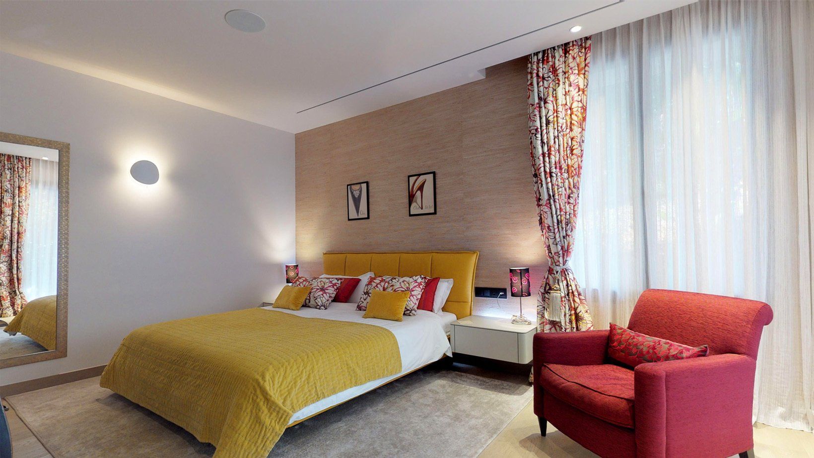 interior design project in La Zagaleta Marbella Spain - image of yellow bedroom