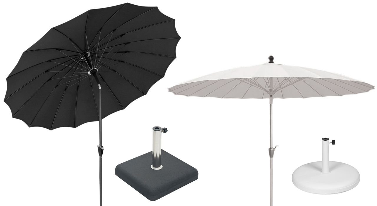 Parasols and umbrellas in Marbella and Estepona.