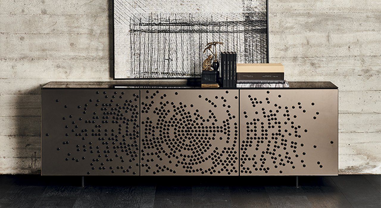 Cattelan Italia Voyager Sideboard in Matt or Glossy finish in a beautiful living room. Made in Europe.