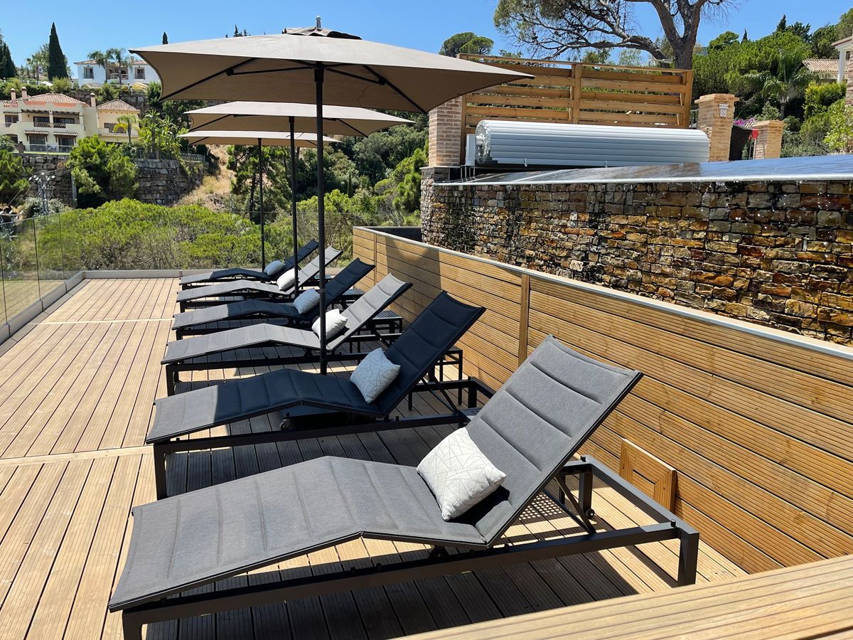 Modern luxury terrace furniture design project in El Madronal in Marbella