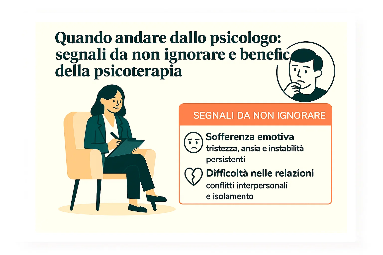 Silhouette di una persona che guarda un sentiero biforcato con simboli di ansia e speranza 