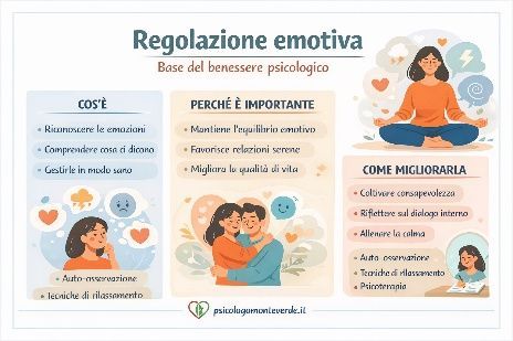 Articolo informativo sulla regolazione emotiva. Il testo spiega cos’è, come si sviluppa e perché è f