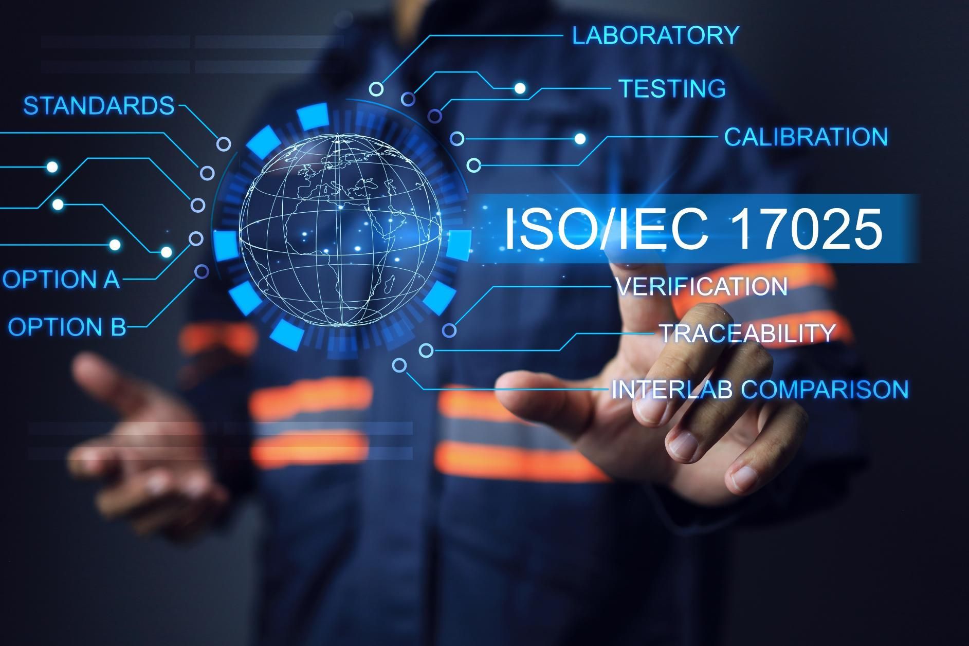 A Man Is Pressing A Button On A Screen That Says Iso /Iec 17025 — LJ's Technical Services In Burdell, QLD