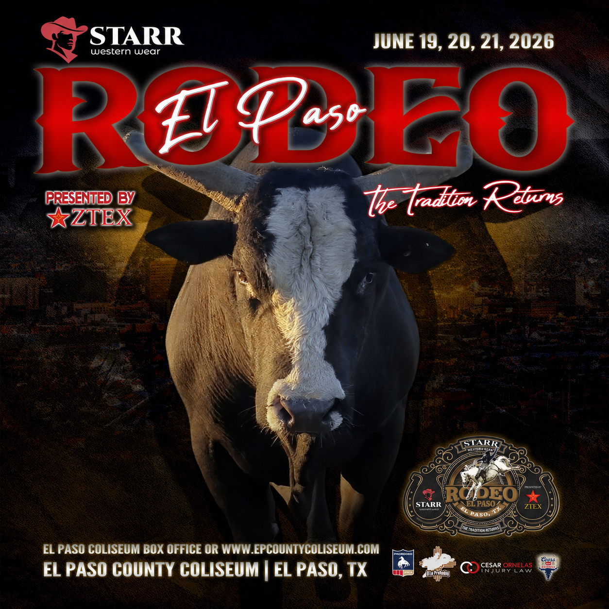 Pandora & Flans concert poster. Six women pose, dates listed for El Paso County Coliseum, TX, February 8, 2026.